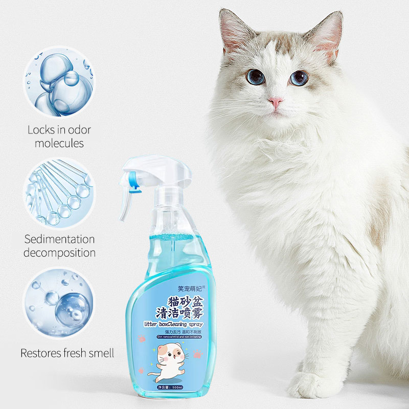 Cat litter basin cleaning spray