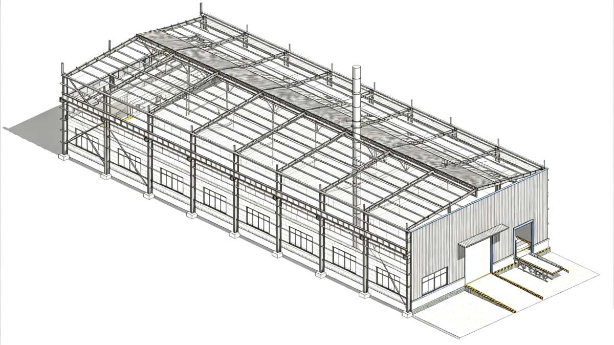 钢结构建筑分解示意图生成 (1) Steel Structure Farm Shed