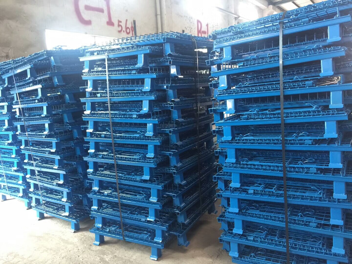 Painted and hollow board storage cages A1