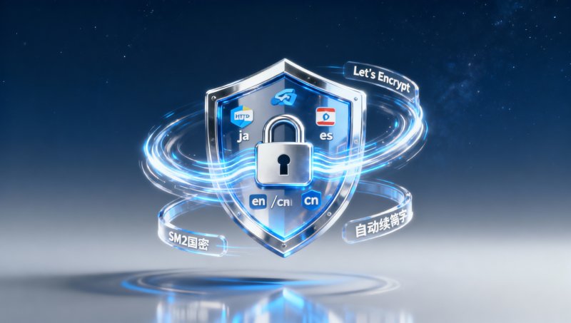 易営宝多言語独立站構築費用はSSL証明書とHTTPS強制リダイレクトを含むか？Let’s Encrypt自動更新と国密SM2証明書サポート説明