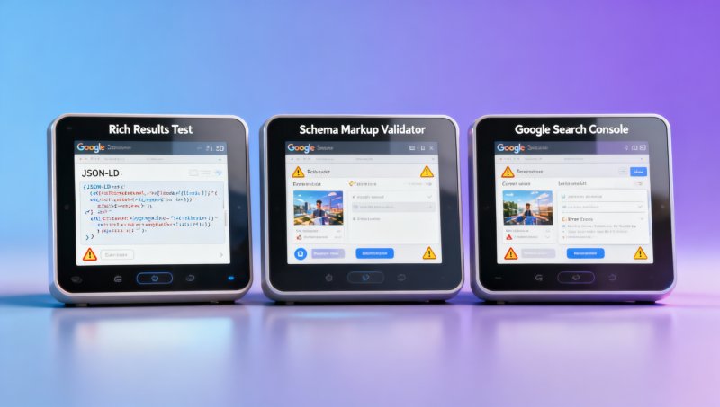 構造化データテストツールの比較レビュー：リッチリザルトテスト、スキーママークアップバリデーター、Googleサーチコンソール – 適用可能な3つの主なシナリオ。