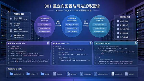 301 Weiterleitung Einrichten 实操步骤:Apache、Nginx 与 CMS 分别怎么配 301 Weiterleitung Einrichten 实操步骤:Apache、Nginx 与 CMS 分别怎么配