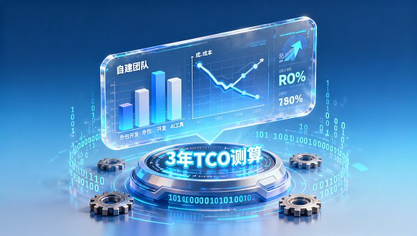 AI 웹사이트 구축 비용 비교: 자체 팀 구축 vs 외주 개발 vs AI 웹사이트 도구, 3년 TCO 계산 결과 놀라움