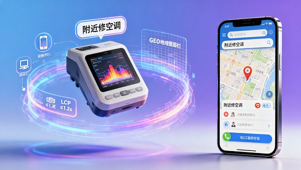 SEO关键词研究忽略搜索设备差异？‘附近修空调’在移动端占比达91%，PC端几乎为零