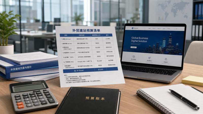 外贸建站清单明细有哪些？域名、服务器、内容与推广预算一表看懂