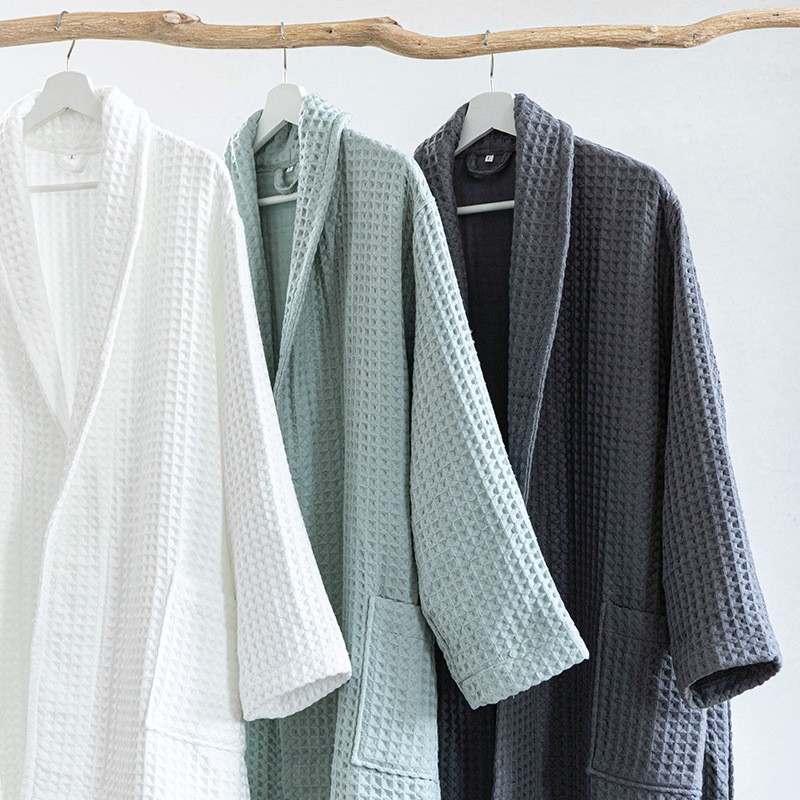 Cotton Waffle Fabric Bathrobe