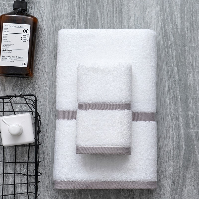 Cotton Platinum Stripe Towel