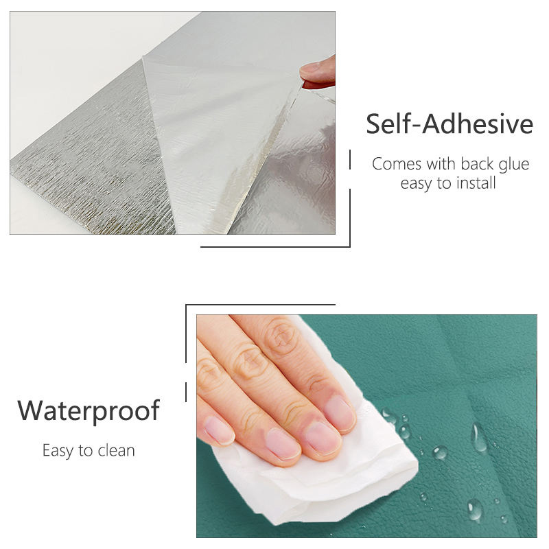 PU Leather Wallpaper Sticker-Peel and Stick Leather Wallpaper