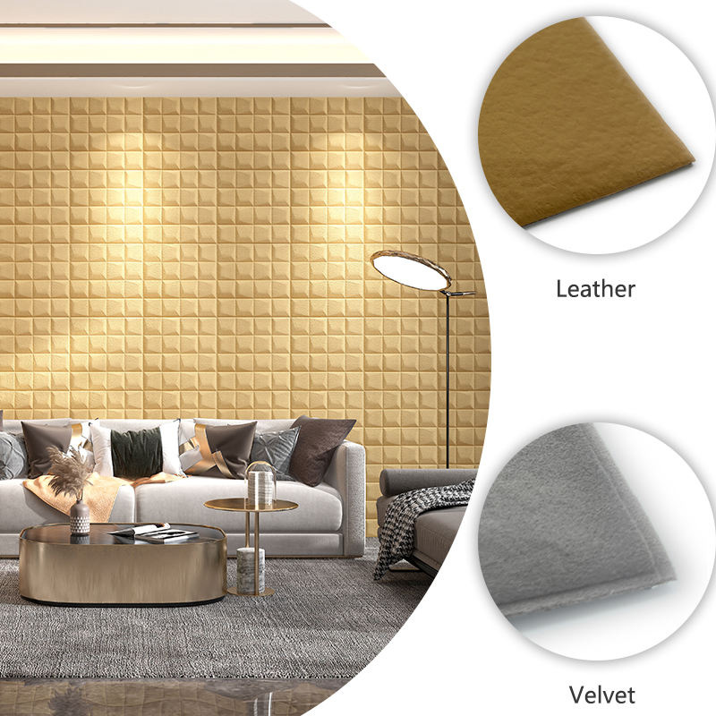 PU Leather Wallpaper Sticker-Peel and Stick Leather Wallpaper