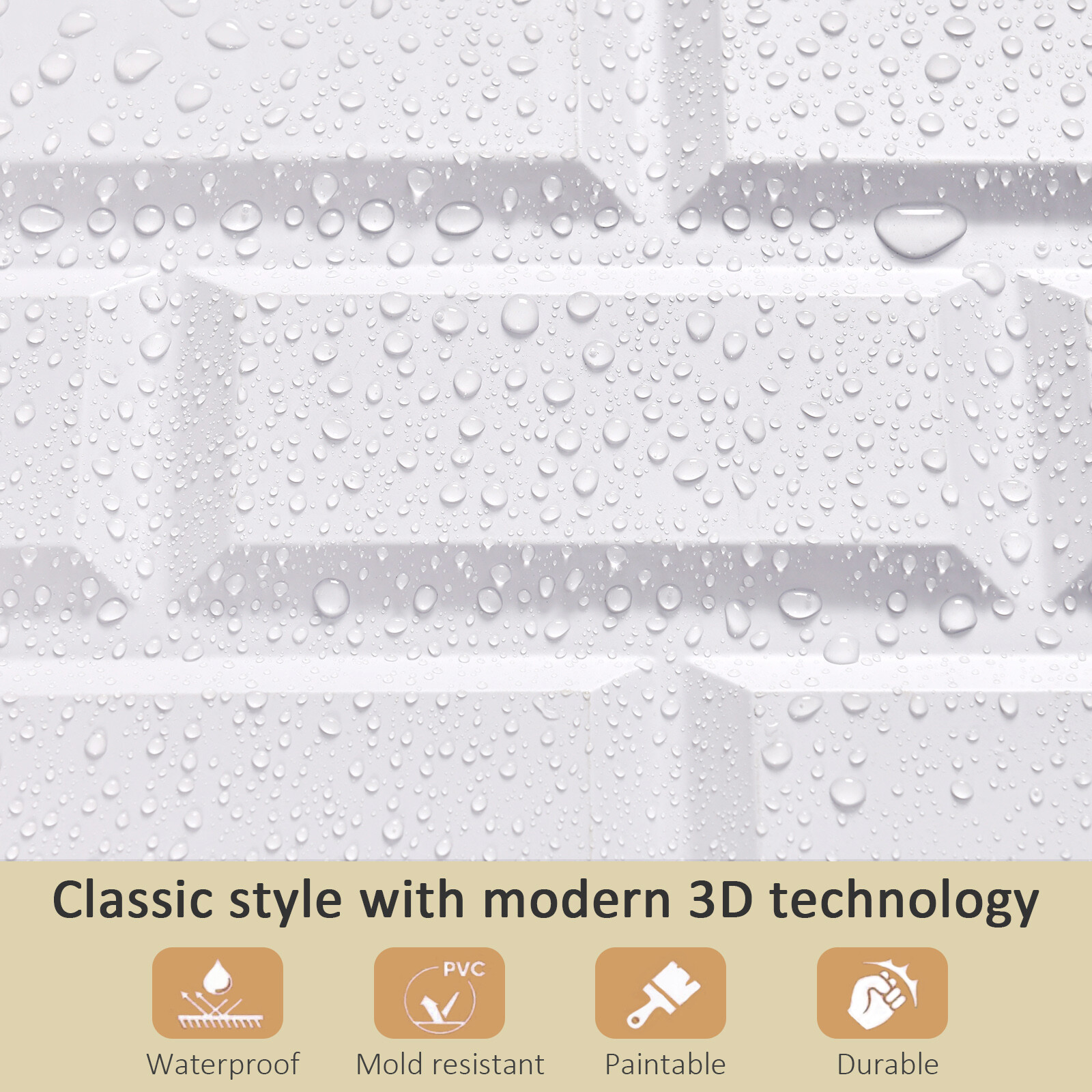 3D Foam Brick Wall Panels 70x77 | Peel and Stick Wall Decor