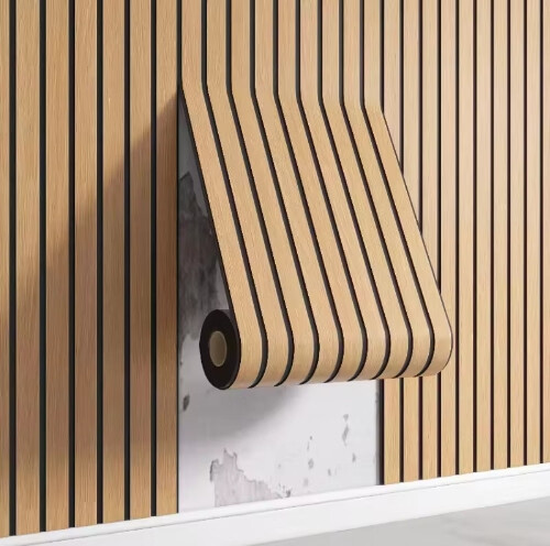 Grooved 3D Wall Sticker PVC Fluted Grille Self Adhesive