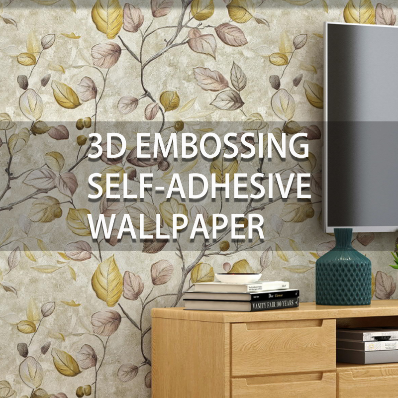 3D Embossed Look Gold Sculpture Wallpaper Mural