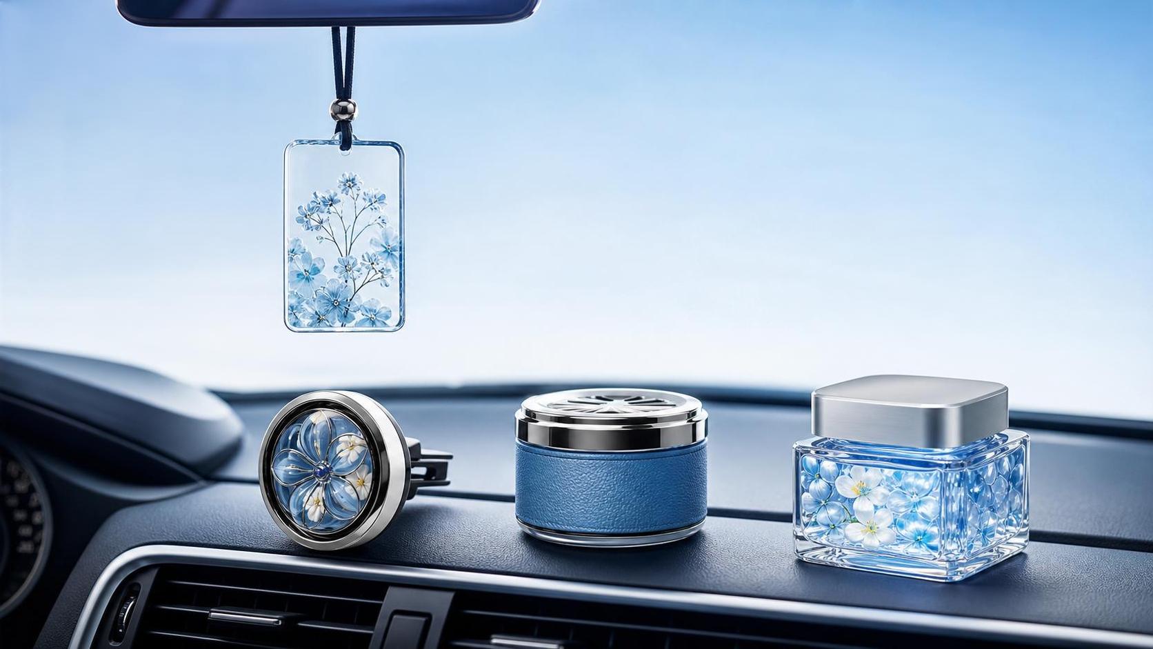 Formats de désodorisants pour voiture comparés: cartes suspendues, clips d’aération, boîtes et gels