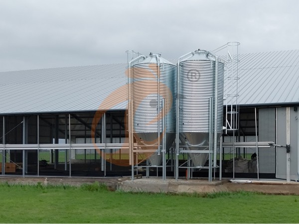 poultry feed silo in opening house