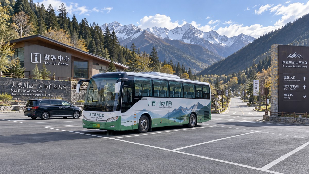 Does the price of a small-group tour in western Sichuan include tickets for scenic-area shuttle buses?