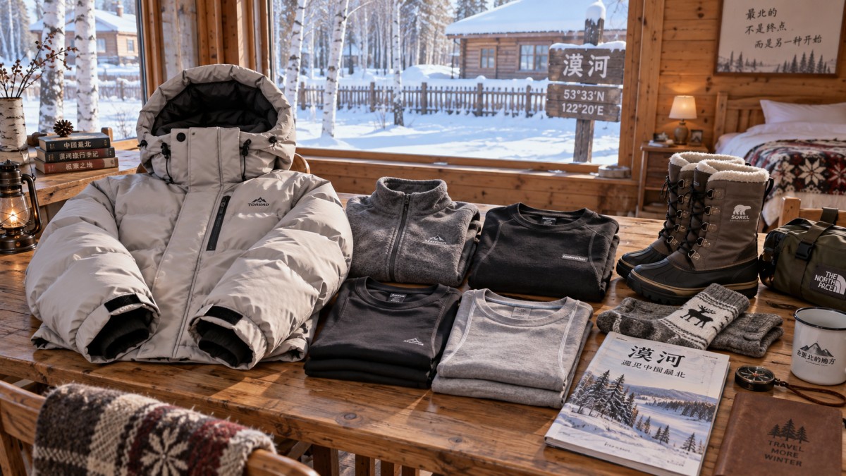 哈尔滨漠河旅游冬季穿什么才能应对户外严寒? What should I wear for a winter trip to Harbin and Mohe to cope with the extreme outdoor cold?