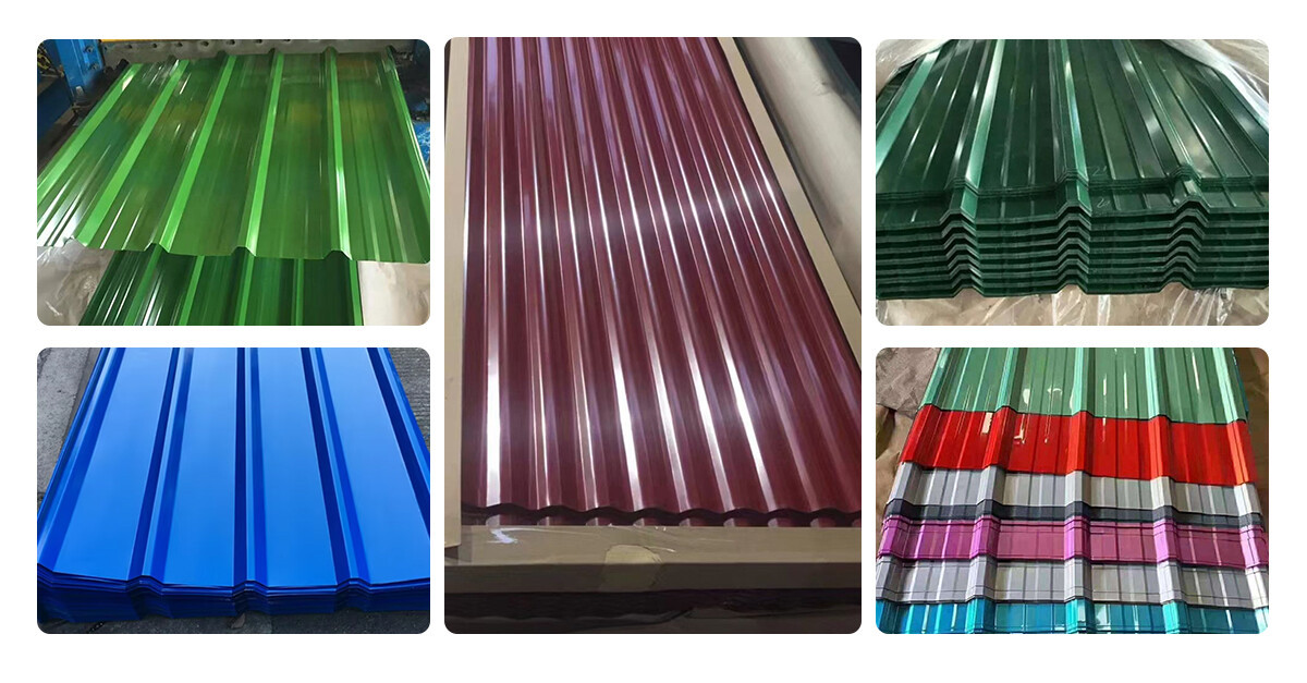彩涂板1 Durable 0.4 mm Thick Aluminized-Zinc Corrugated Galvanized Steel Roofing Sheet Galvalume Roofing Sheet