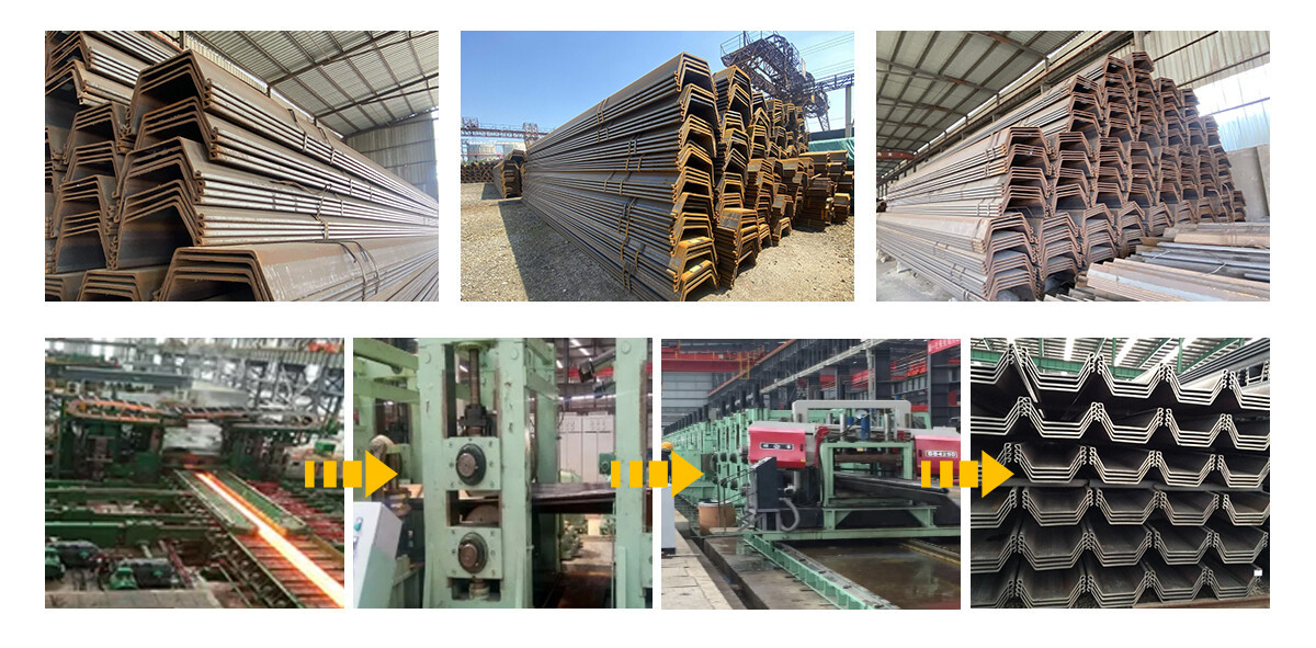 钢板桩2 Cheap ASTM A572 S255/S390/S430/SY295/SY390 Steel Sheet Pile Price Per Ton Steel Sheet Pile With Large Stock