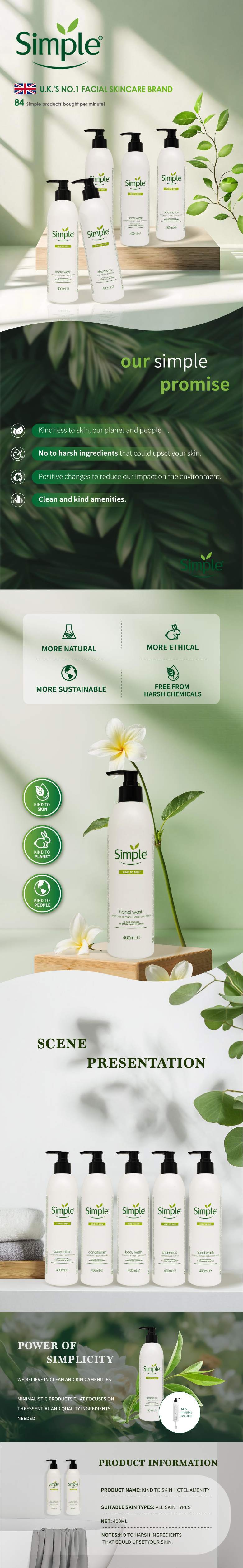 Professional Salon & Hotel Grade Hair Care Set: Gentle Daily-Use Shampoo and Conditioner for Bulk Customizable Amenities Supply