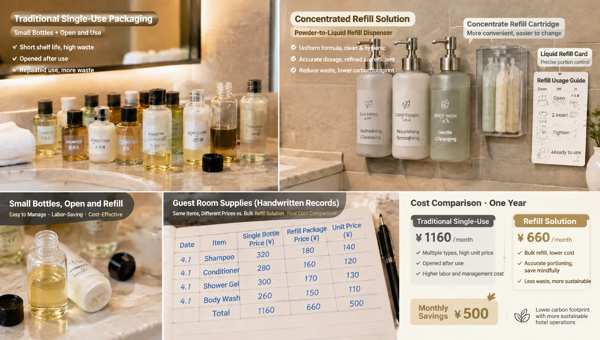 Bulk Miniatures vs Refillable Dispensers: The Real Cost per Room Bulk Miniatures vs Refillable Dispensers: The Real Cost per Room