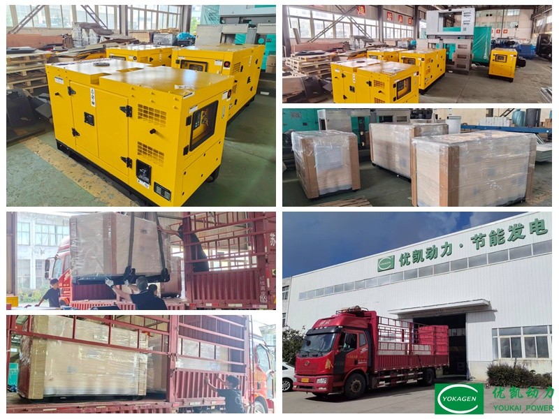 四台拼图 Four Silent Generator Sets, Fully Assembled, Dispatched to Project Site