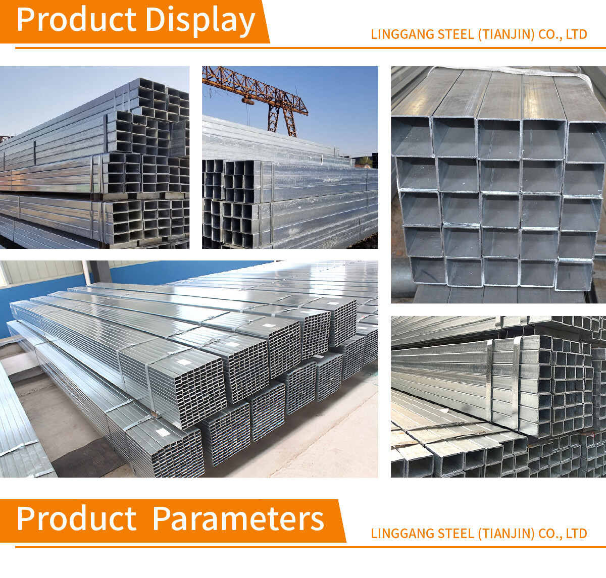 Galvanized Square Steel Pipe Pre-Galvanized Scaffold Steel Tube ASTM 12m Hollow Section GI Rectangular Pipe