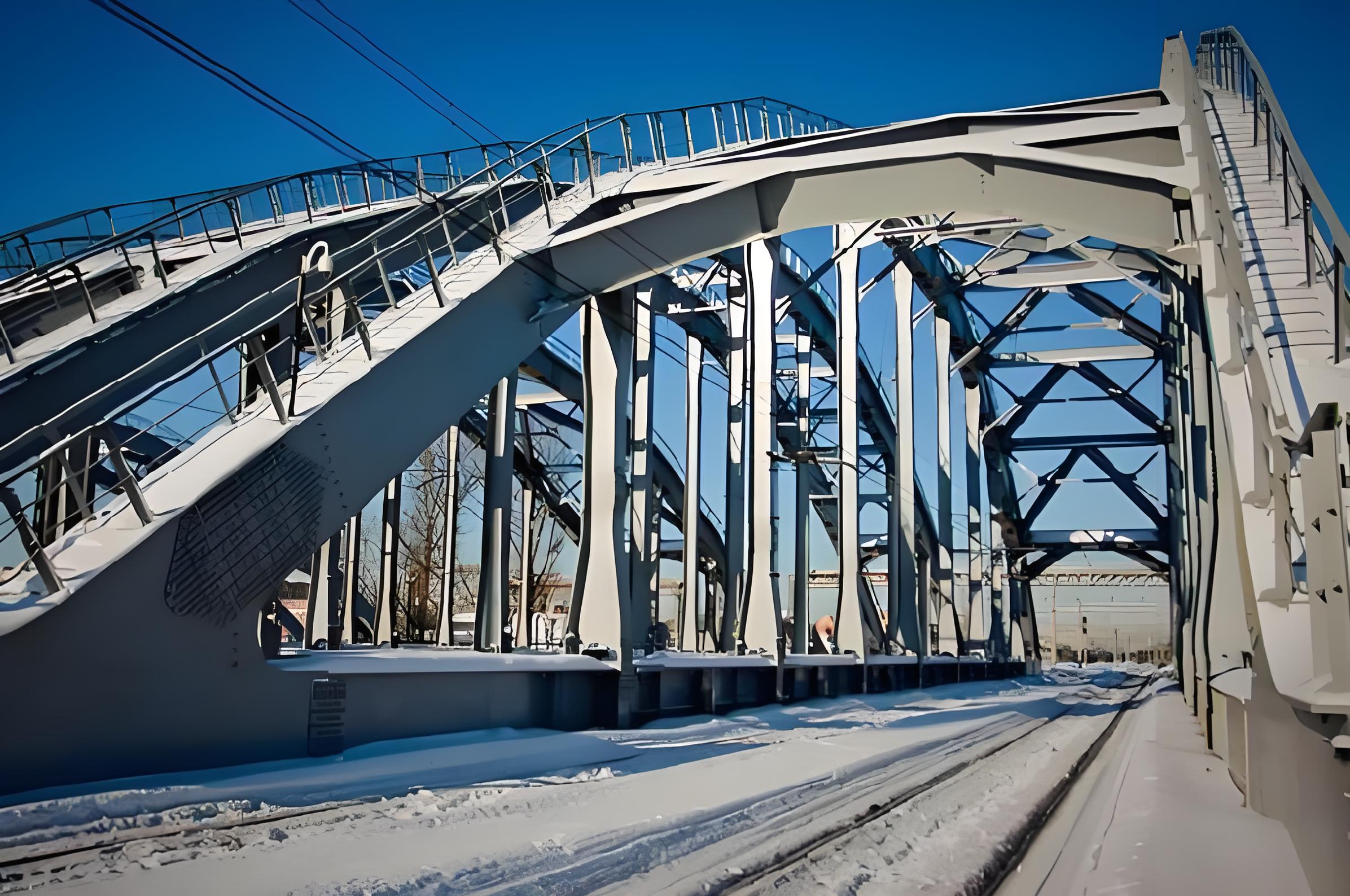 Railway steel structure bridge