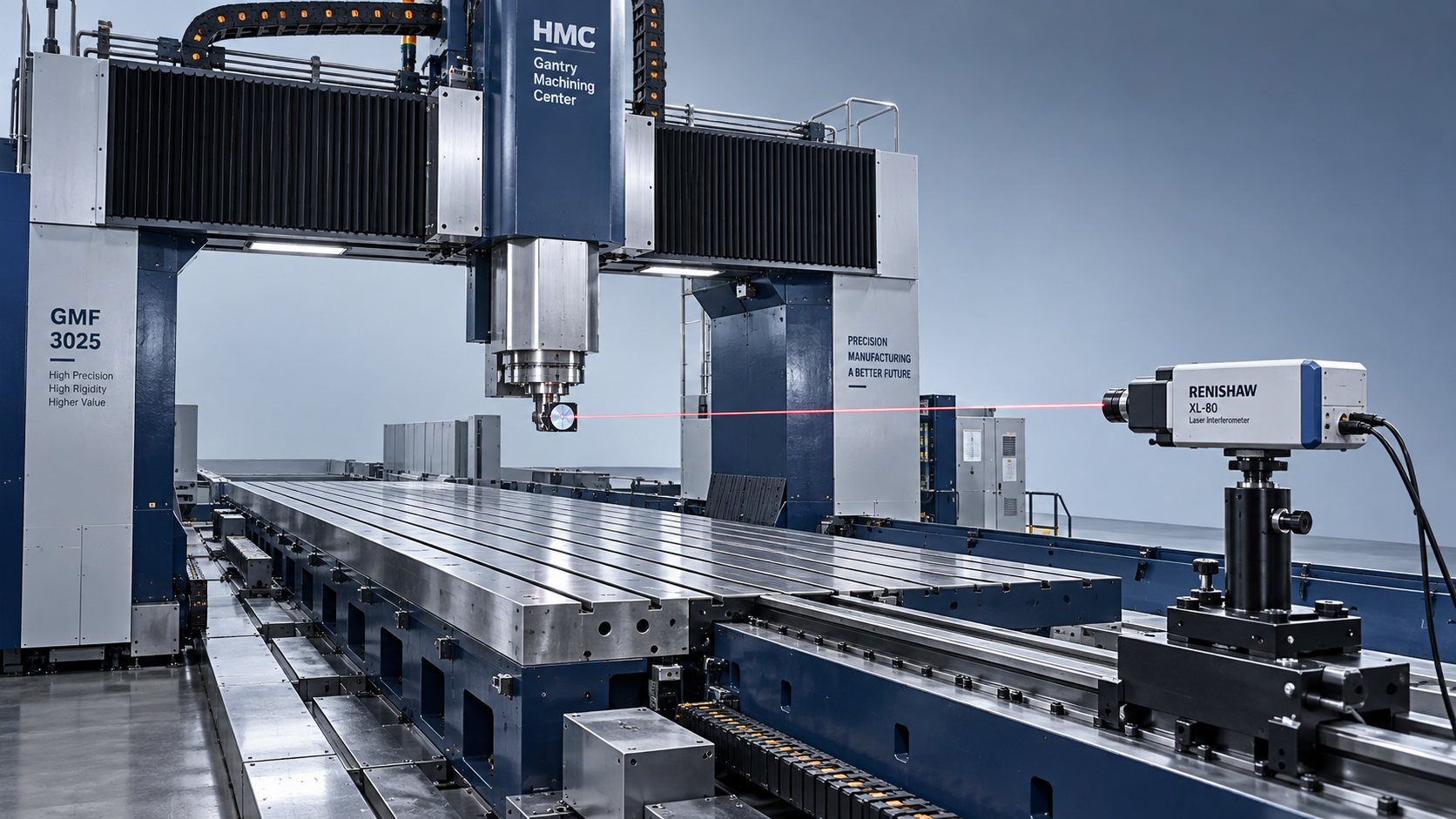 Gantry Machining Center Acceptance: Testing Accuracy Across Full Travel اختبار قبول مركز التشغيل الجسري: اختبار الدقة على كامل مشوار الحركة