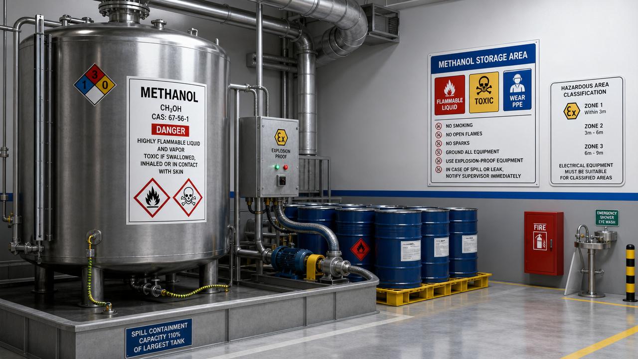 Erreurs de stockage du méthanol qui entraînent des incidents de sécurité