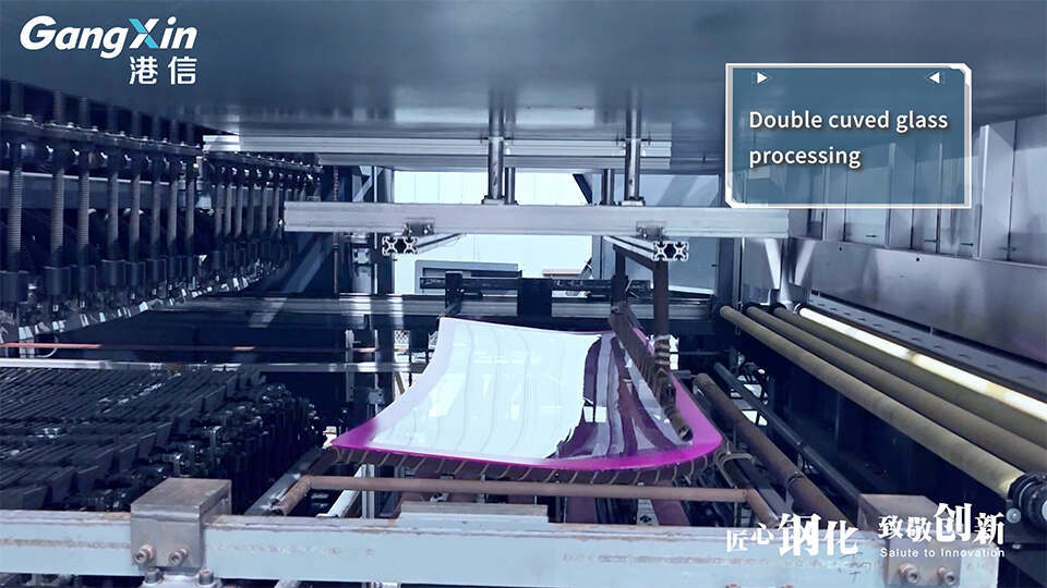 Línea de producción de ventanas laterales de vehículos con doble curva