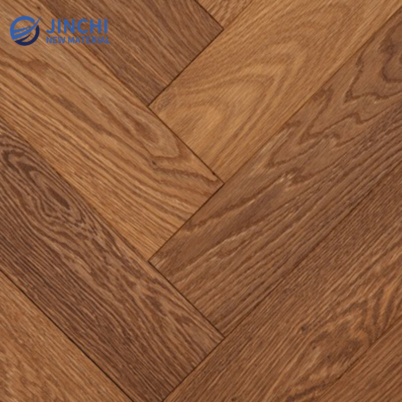 Herringbone Solid Oak Brushed Smoked Oiled Finish