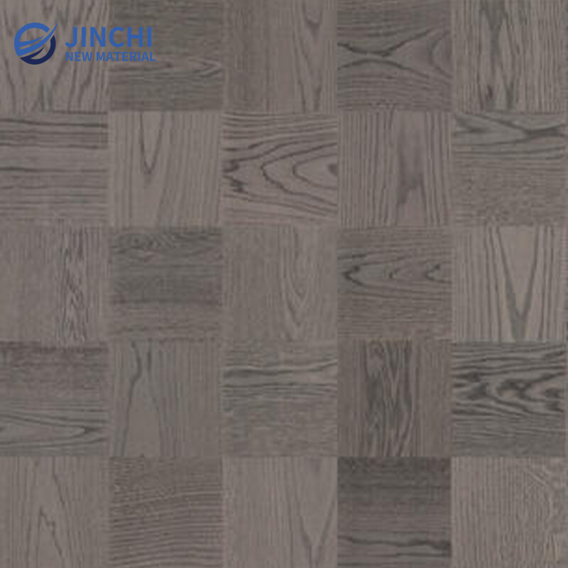 Checkered natural oak parquet style decor