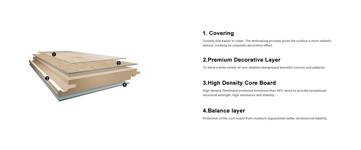 Oak seamless laminate flooring