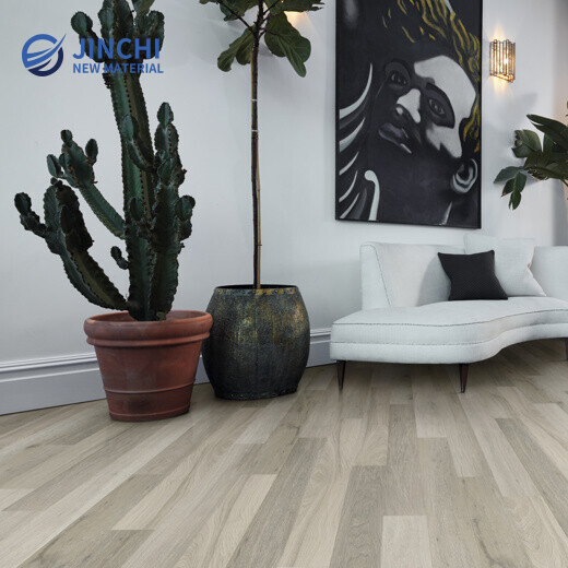Wood-grain stone gray vinyl tile