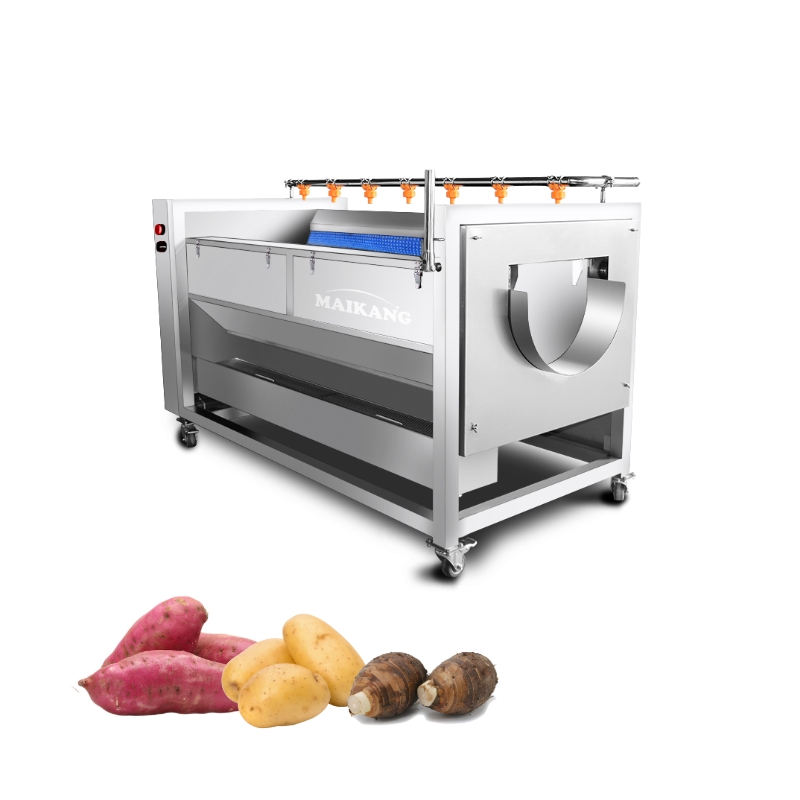 Machine à éplucher et laver à brosses