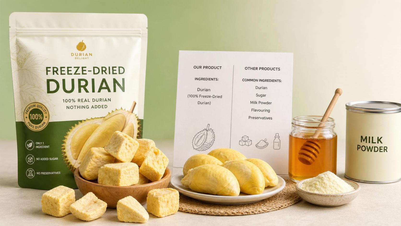 Ist gefriergetrocknete Durian für Veganer geeignet? Zutaten und Verarbeitung erklärt