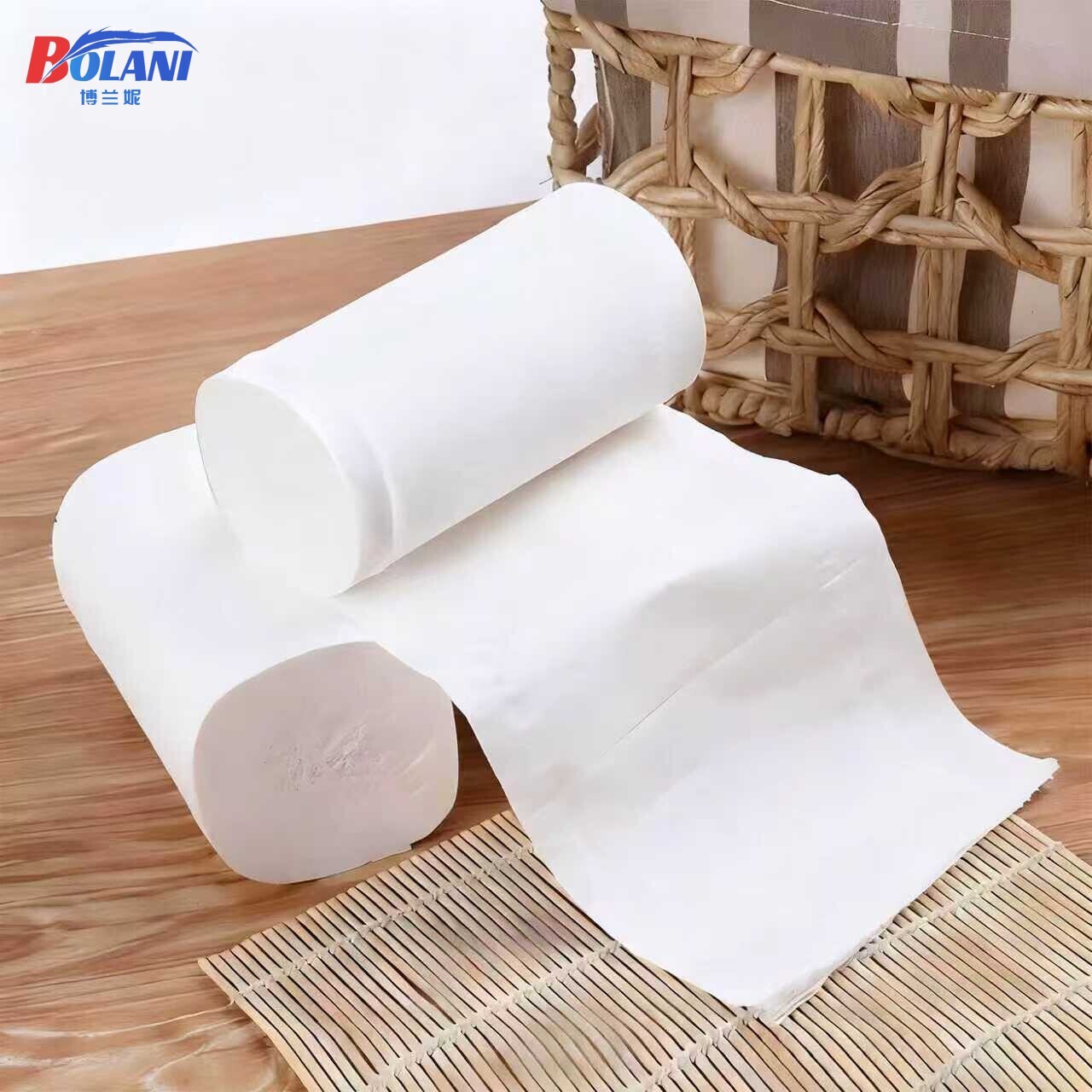 White toilet paper roll