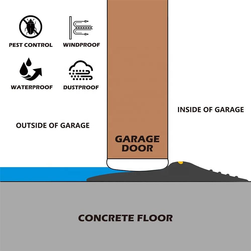 Bottom Weather Stripping Replacement Rubber Waterproof Insect-proof EPDM Garage Door Threshold Seal Strip