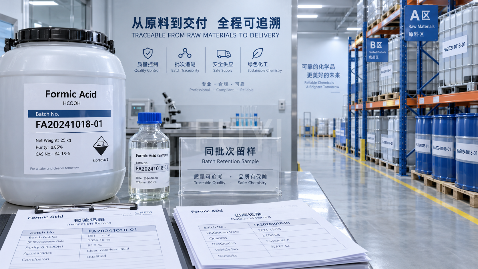 How to verify a formic acid producer's batch traceability