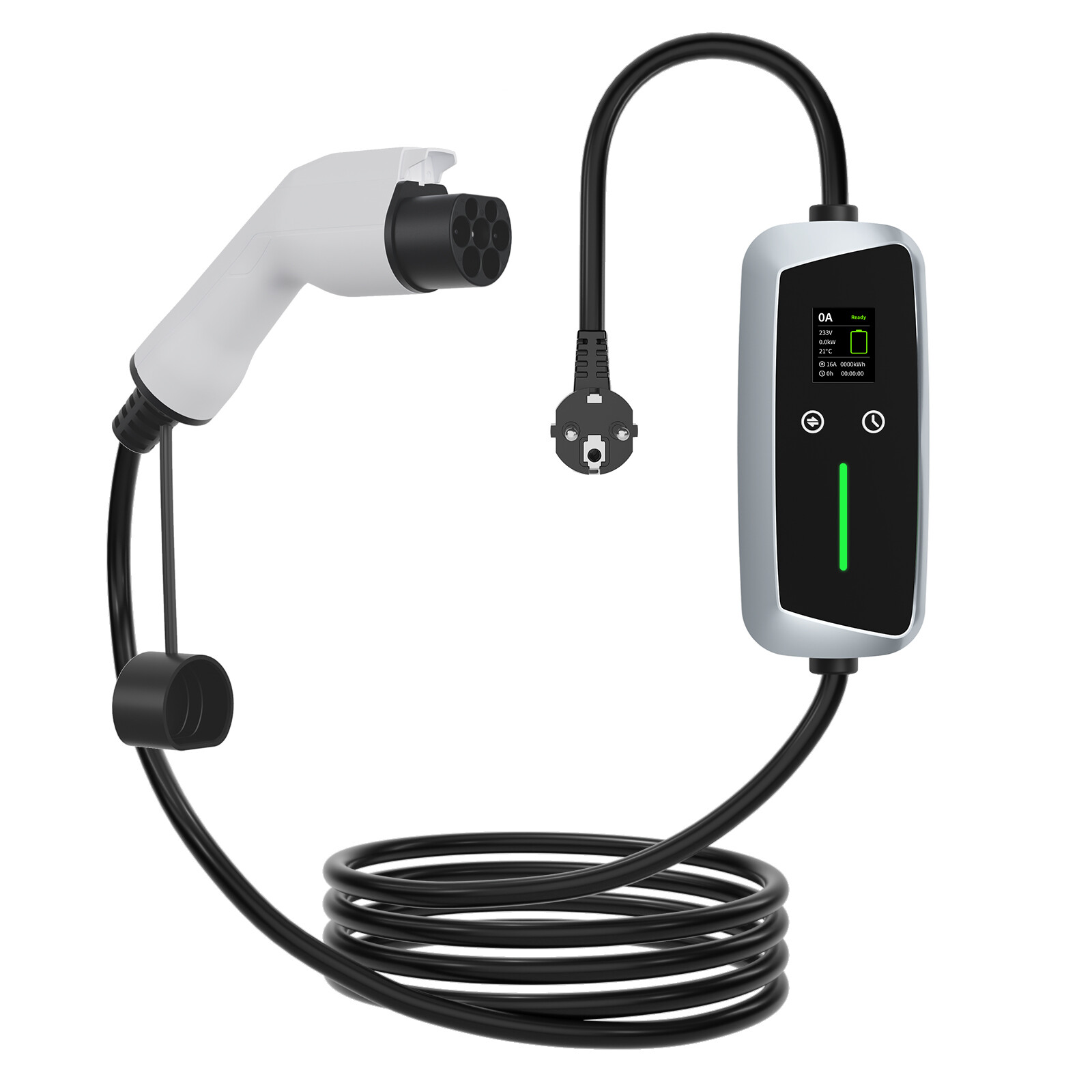 GBT Portable EV Charger 7.4kw with LCD Screen