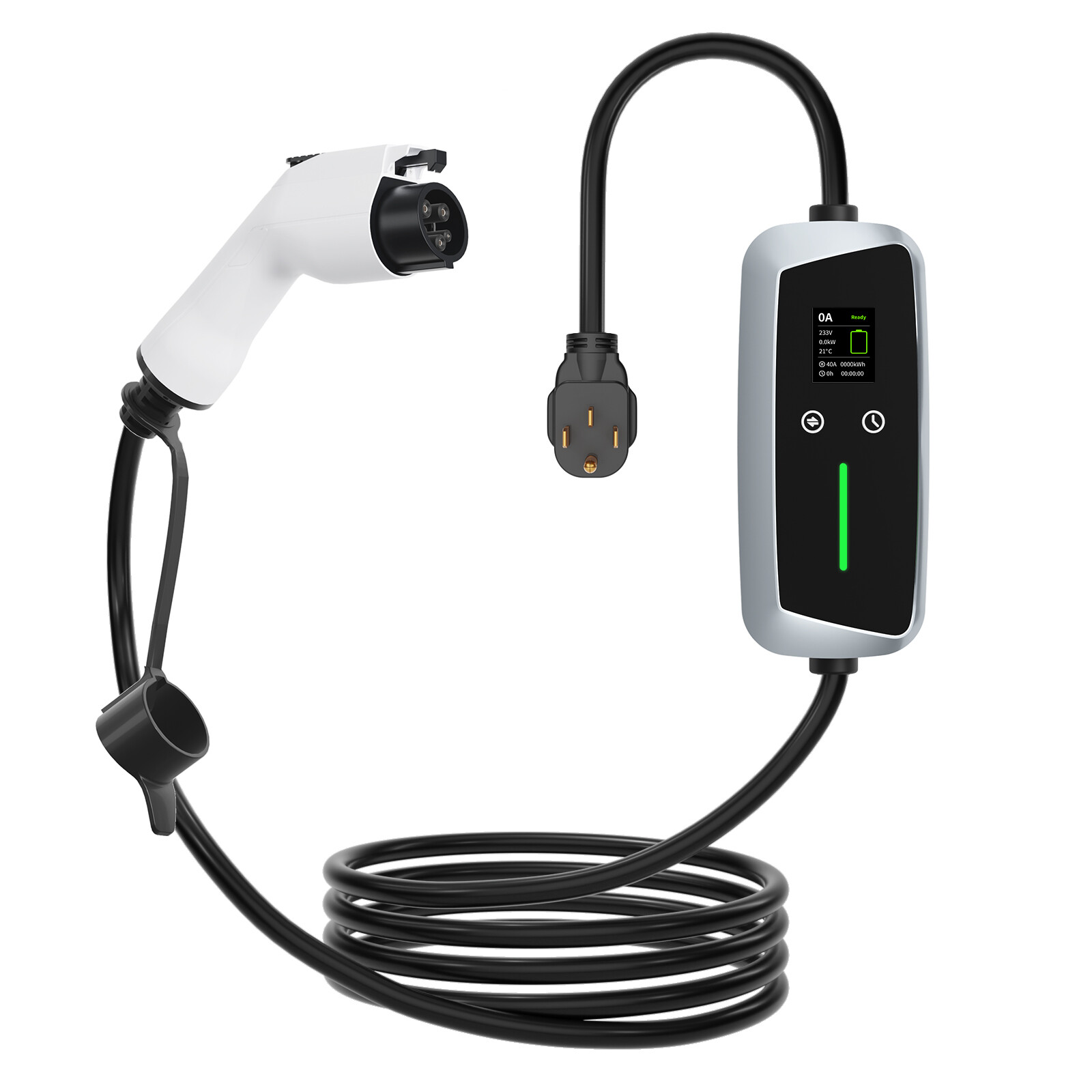 Type 1 Portable EV Charger 7.4kw with LCD Screen