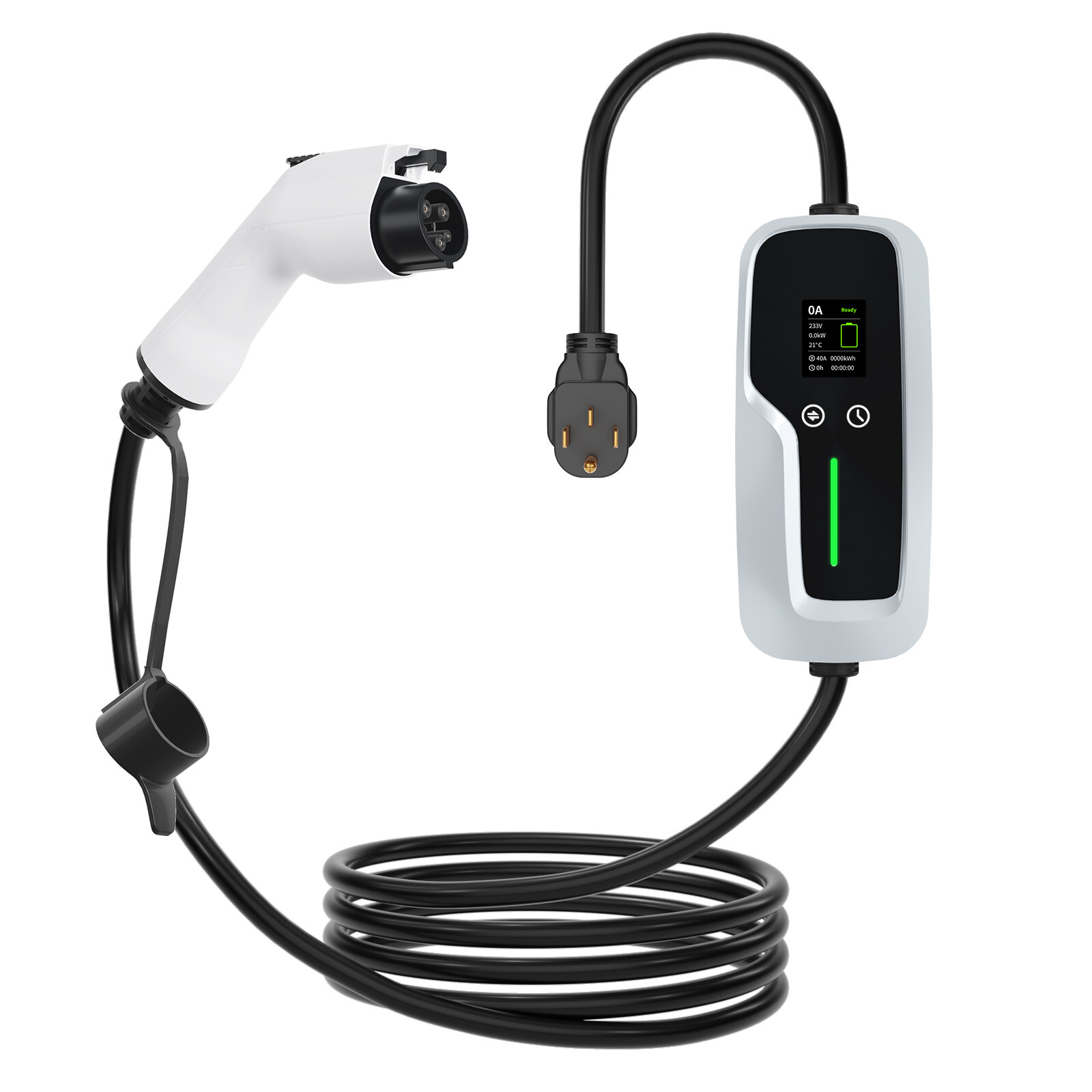 Type 1 Portable EV Charger 7.4kw with LCD Screen