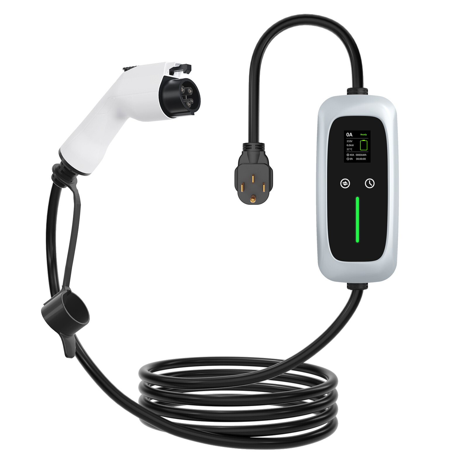 Type 1 Portable EV Charger 7.4kw with LCD Screen