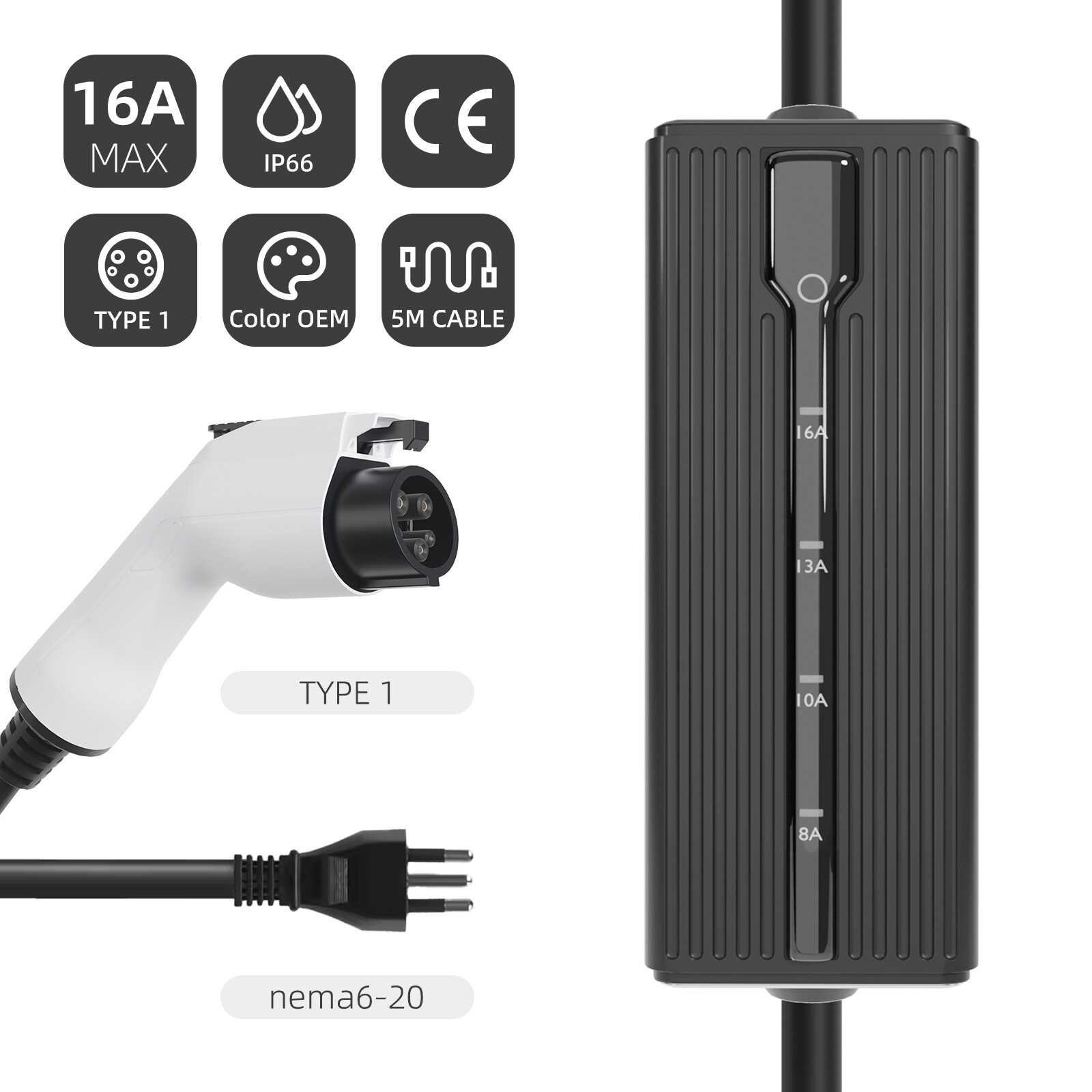 Type 1 Portable EV Charger without Screen - SoapBox