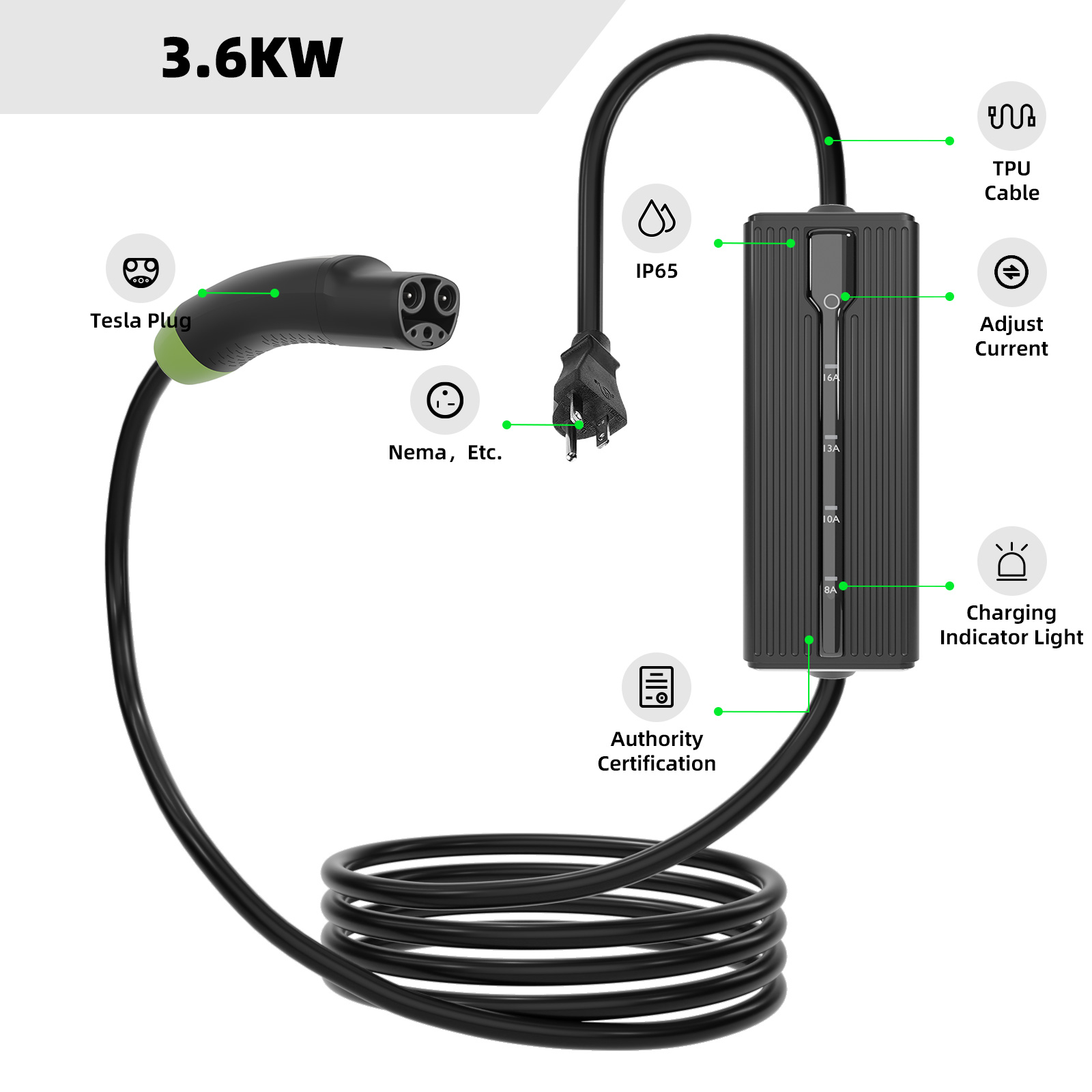 NACS Portable EV Charger 3.7kw - SoapBox NACS Portable EV Charger 3.7kw - SoapBox