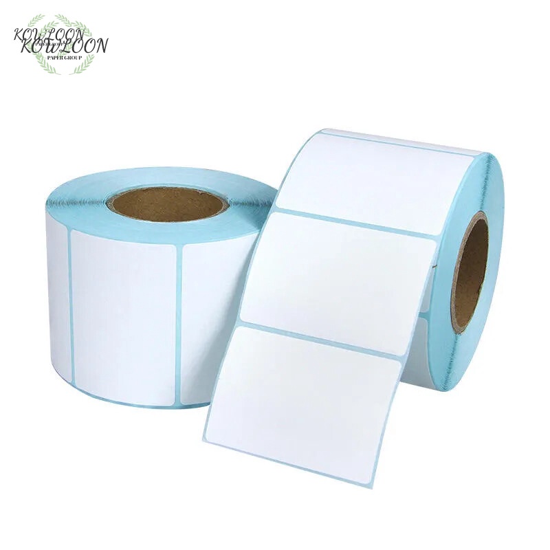 Wholesale blank white custom-printed direct-heating barcode paper, label sticker rolls