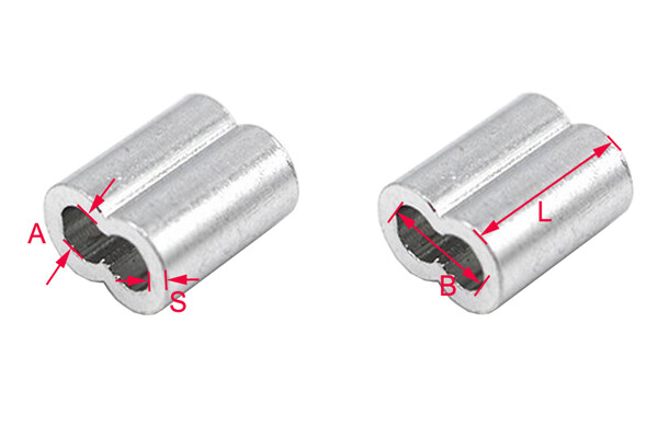 Manchon ovale en aluminium de forme 8 pour câble en acier Manchon ovale en aluminium de forme 8 pour câble en acier
