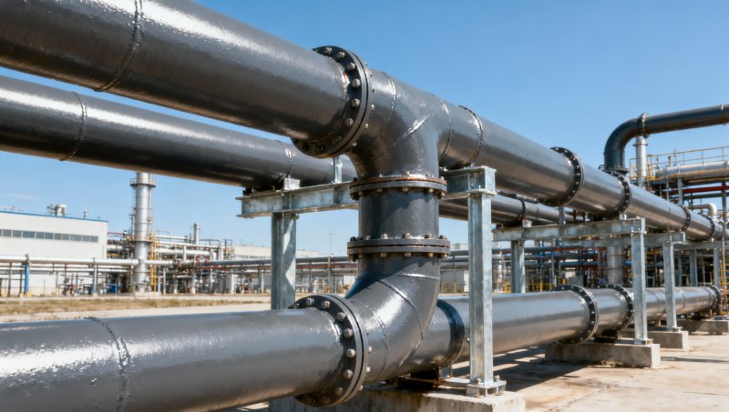 What coating standards apply to industrial steel pipes outdoors