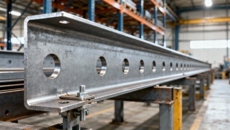 How holes reduce the net section of a steel angle in tension