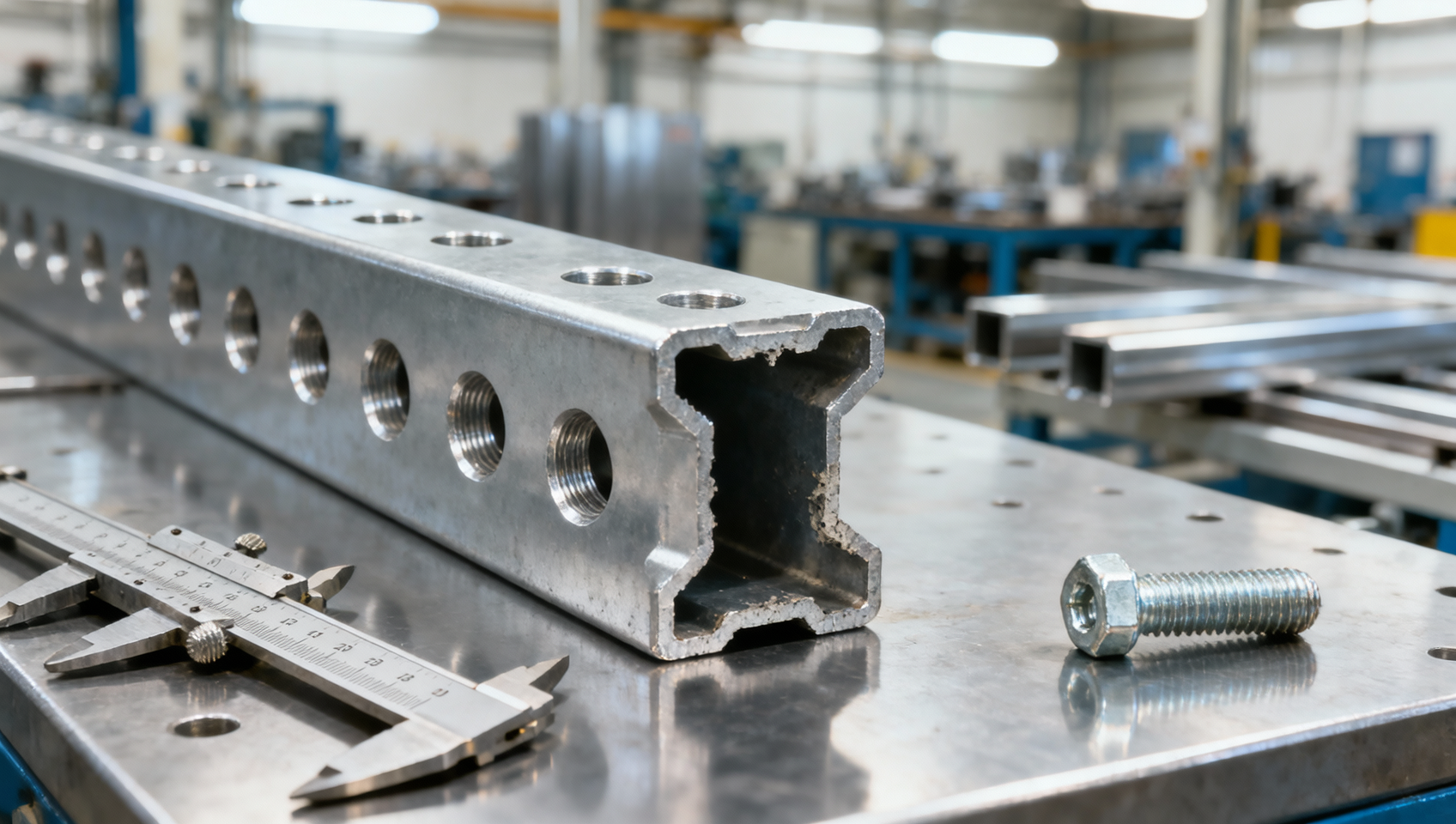 What causes bolt holes to elongate in perforated steel angles?